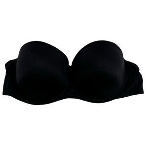 Wacoal black bodysuede strapless bra underwire molded cups style 85485 size 40C